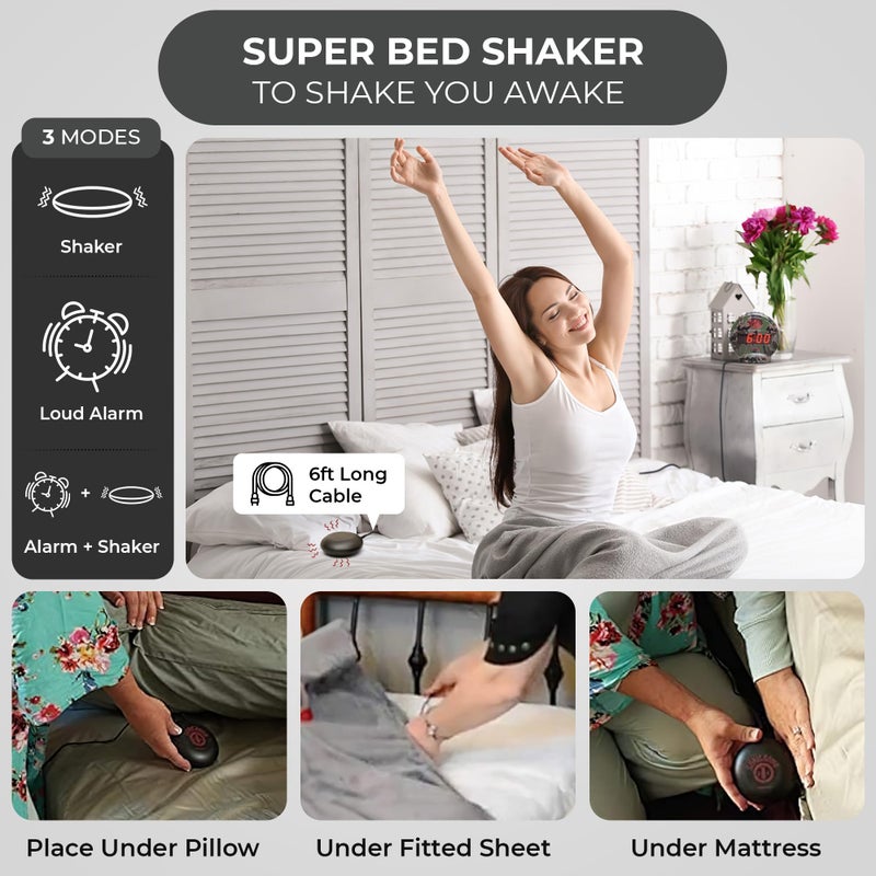 Sonic Alert Sonic Bomb Dual Alarm Clock with Bed Shaker  Camouflage | Sonic Alert Vibrating Alarm Clock Heavy Sleepers  Battery Backup | Wake with a Shake - Image 2